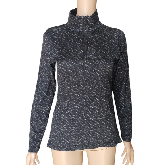 WOOLX jacket women's medium M quarter zip 100% merino wool heathered jacket gray - Picture 2 of 9